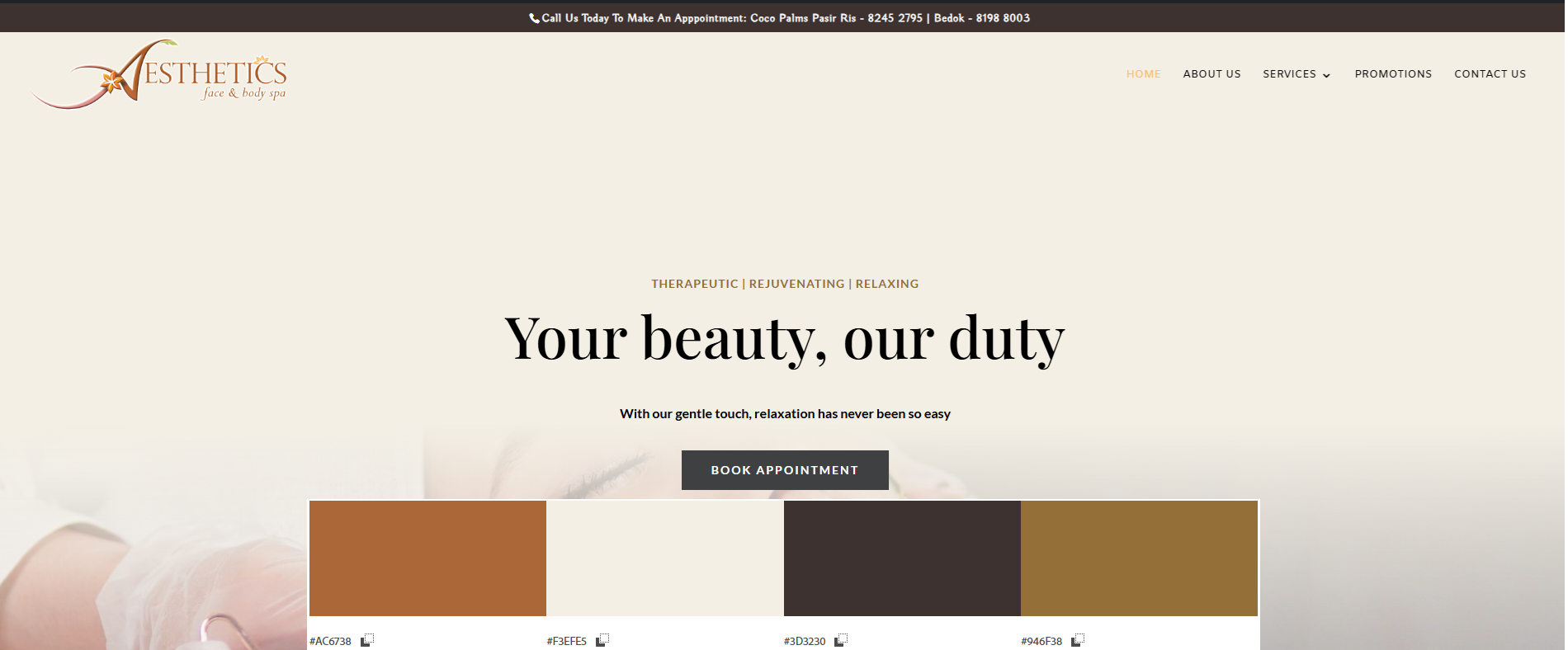 After - Homepage color palette